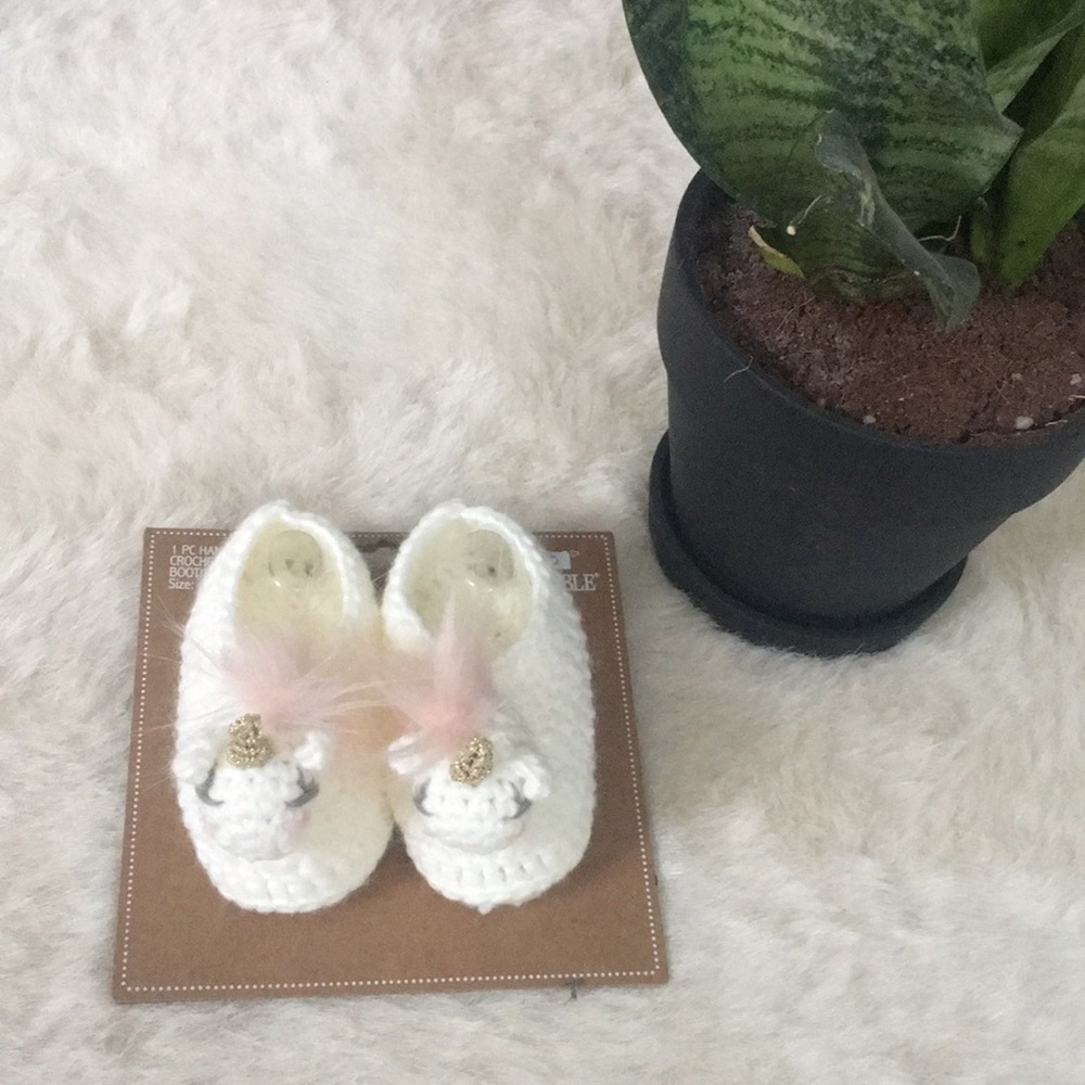 Unicorn Hand Crocheted Booties